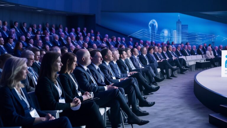 Multiple CEOs attending conference on leadership
